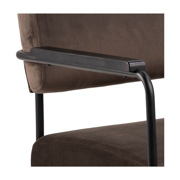 Tamnosmeđa baršunasta fotelja Actona Cloe-image-4