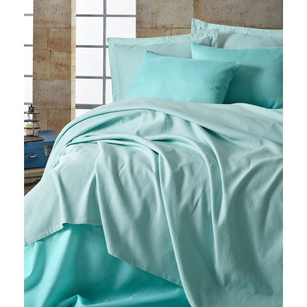 Set prekrivača, plahti i jastučnice EnLora Home Deportes Mint, 160 x 235 cm