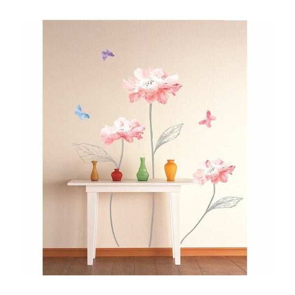 Set naljepnica Ambiance Light Pink Flowers And Butterflies-image-1