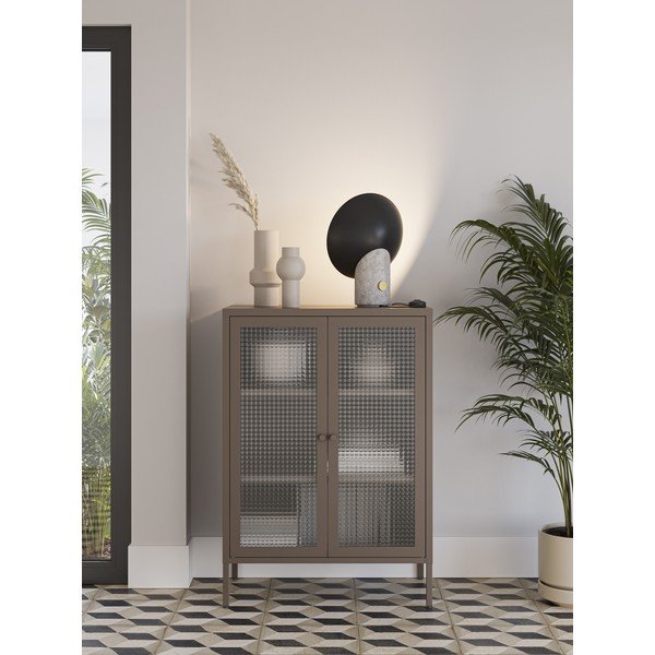Siva metalna vitrina 70x100x40 cm Layna – Marckeric-image-1