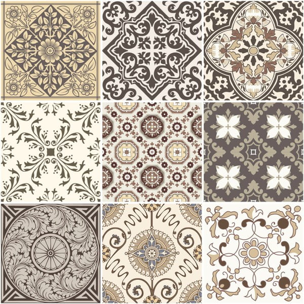 Set s 9 zidnih naljepnica Ambiance Cement Tiles Ancona, 10 x 10 cm-image-1