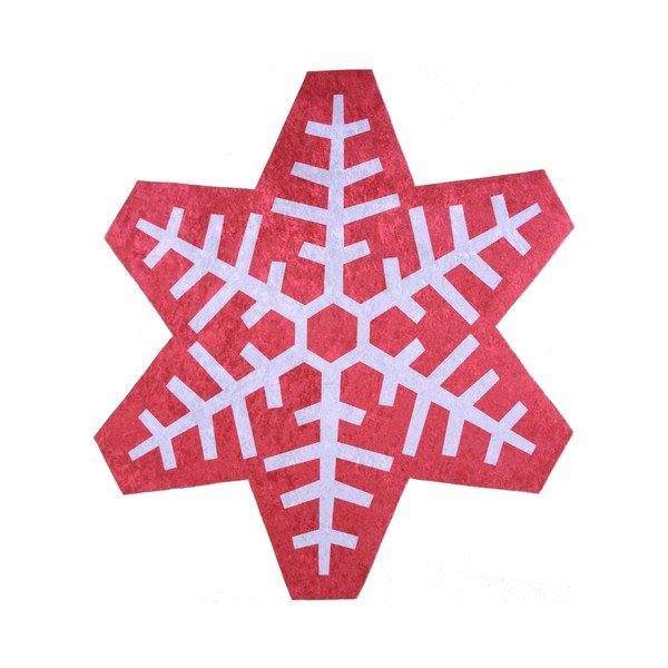 Crveno-bijeli tepih Vitaus Snowflake Special, 160 x 160 cm-image-1