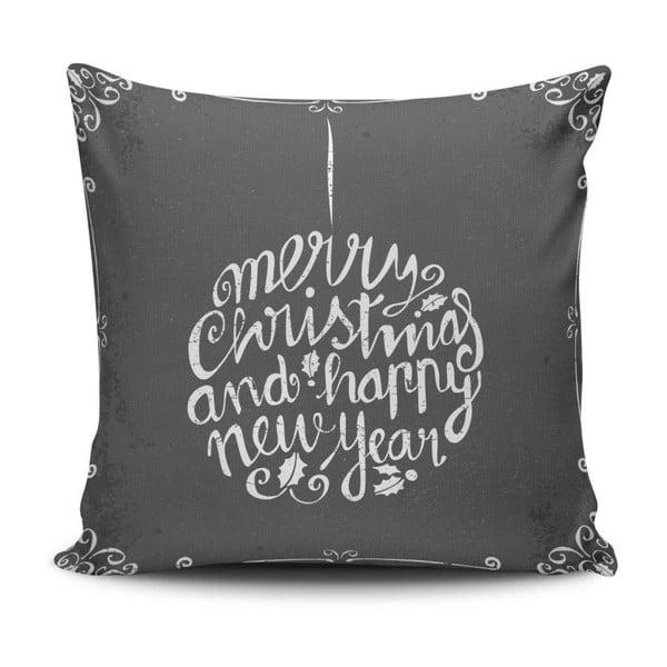 Sivi božićni jastuk, 45 x 45 cm