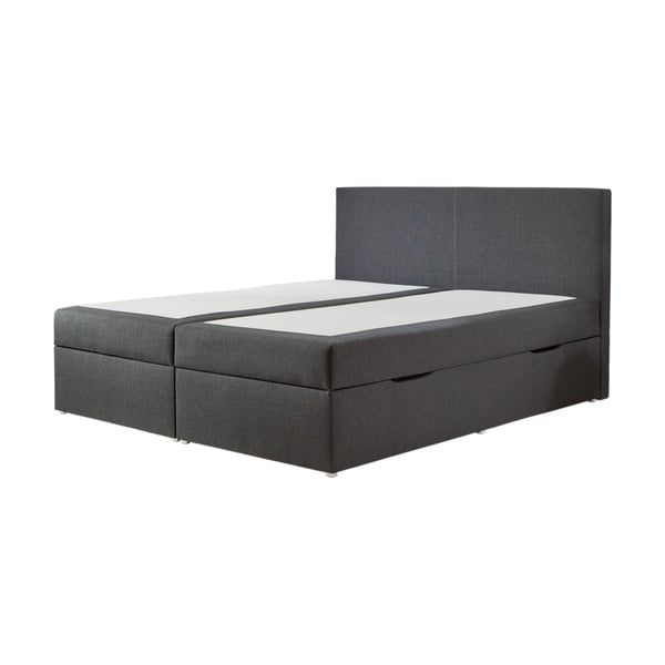Sivi boxspring krevet s prostorom za odlaganje 180x200 cm Harry – Rojaplast