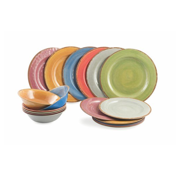 Set od 18 komada šarenog posuđa Villa d'Este Lucia-image-1