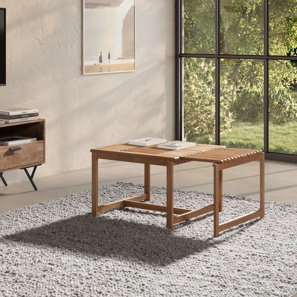 Stolić za kavu od punog hrasta u prirodnoj boji 60x70 cm Unai – MOME-image-2