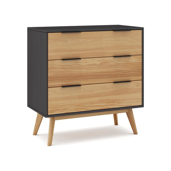 Crna/natur visoka škrinja od borovine 80x83 cm Lavis - Marckeric-image-3