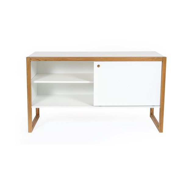 Smeđe-bijela komoda od hrastovog drveta Woodman Cubis-image-3