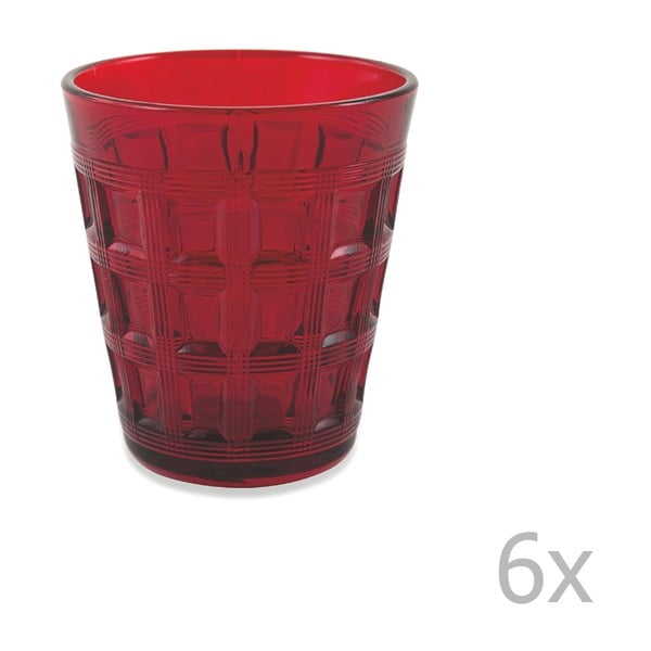 Set od 6 crvenih čaša Villa d&#39;Este Recta, 280 ml