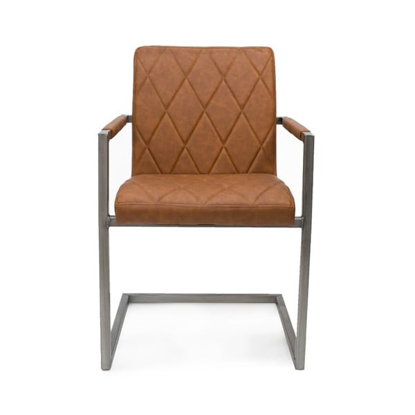 Smeđa stolica za blagovanje s naslonima za ruke LABEL51 Oslo
