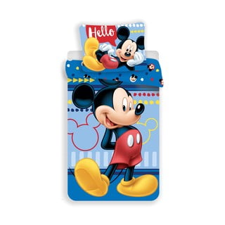 Pamučna dječja posteljina za krevet za jednu osobu 140x200 cm  Mickey "Hello" – Jerry Fabrics