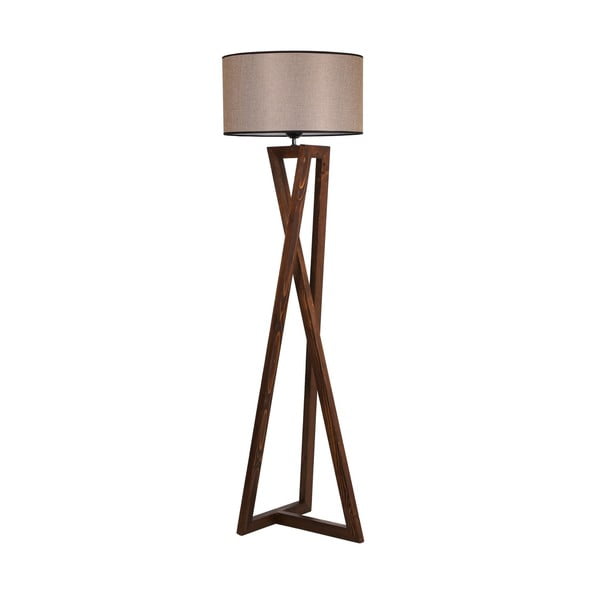 Smeđa stojeća svjetiljka s tekstilnim sjenilom (visina 149 cm) Maçka – Opviq lights