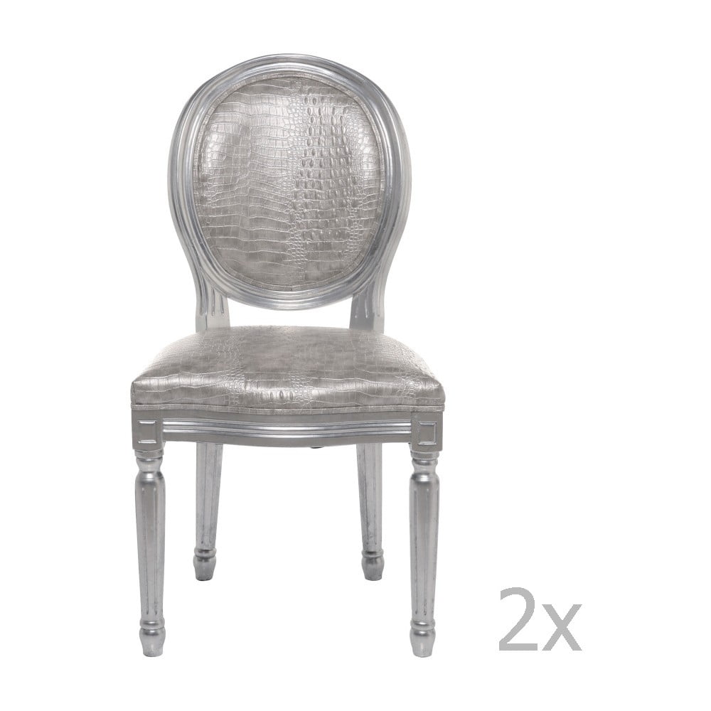 Set od 2 blagovaonske stolice u srebrnoj boji Kare Design Louis