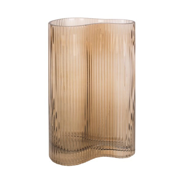 Svijetlosmeđa staklena vaza PT LIVING Wave, visina 27 cm