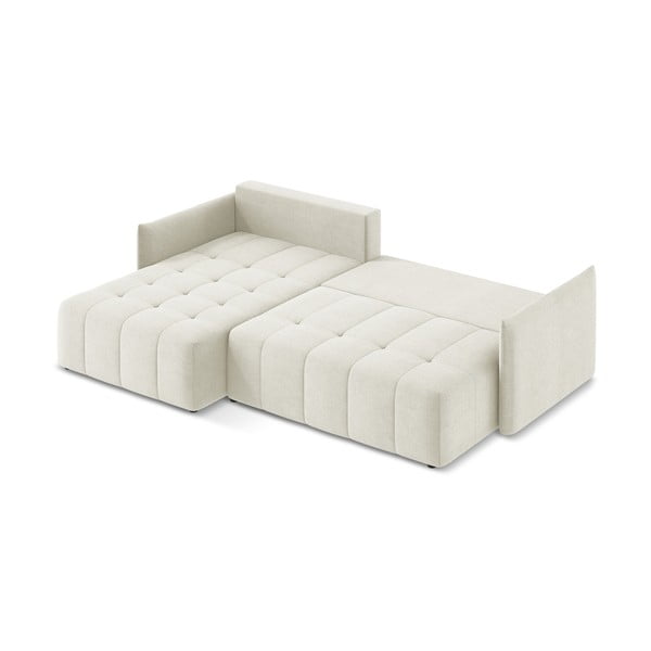 Bež sklopiva/s prostorom za odlaganje kutna garnitura (s lijevim kutom/s ležaljkom) Moku – Makamii-image-4