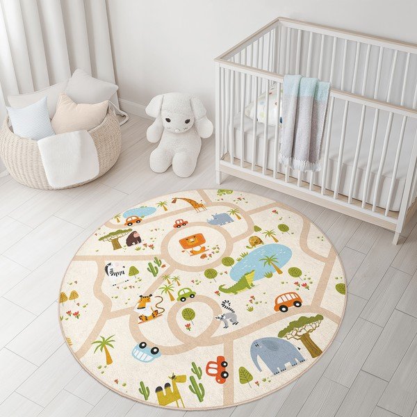 Periv dječji tepih za igru ø100 cm Savana Ride – Mila Home-image-3