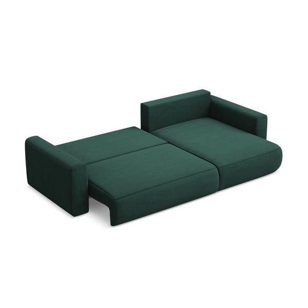 Zelena sklopiva/s prostorom za odlaganje kutna garnitura (s desnim kutom/s ležaljkom) Kapua – Makamii-image-4