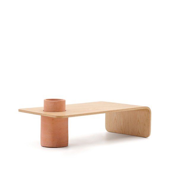 Okrugao stolić za kavu u dekoru jasena u prirodnoj boji 60x110 cm Olaria – Kave Home