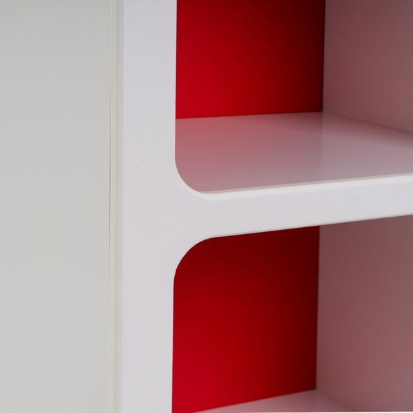 Crvena/bijela biblioteka 76x70 cm – Casa Selección-image-1