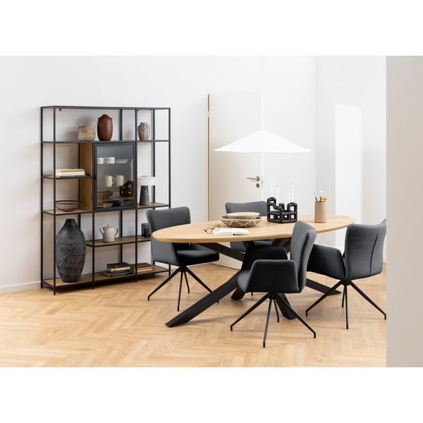 Tamno sive podstavljene blagovaonske stolice u setu s naslonima za ruke 2 kom Laura – Actona-image-1