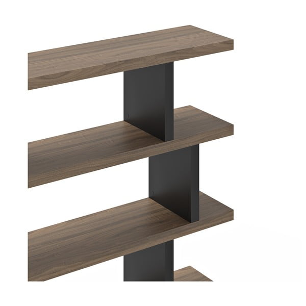 Crna/smeđa biblioteka u dekoru oraha 163x172 cm Step – TemaHome-image-3