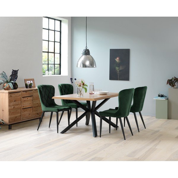 Blagovaonski stol s pločom stola u dekoru hrasta u prirodnoj boji 90x160 cm Arno – Unique Furniture-image-4
