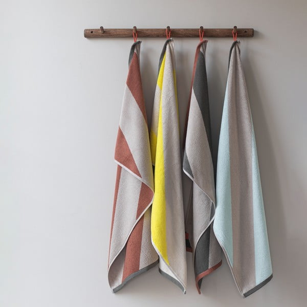 Žuti ručnik od organskog pamuka od frotira 70x133 cm Diagonal – Mette Ditmer Denmark-image-2