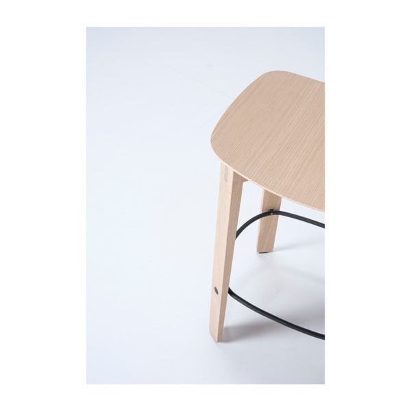 Barska stolica od punog hrasta u prirodnoj boji (visine sjedala 65 cm) Nora – Gazzda-image-1