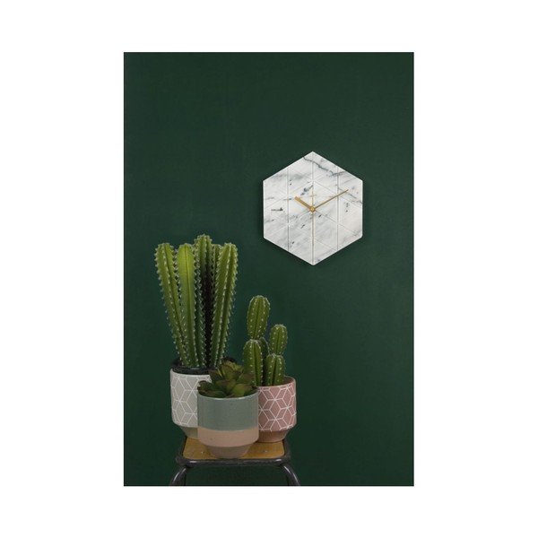 Bijeli zidni sat Karlsson Hexagon-image-1