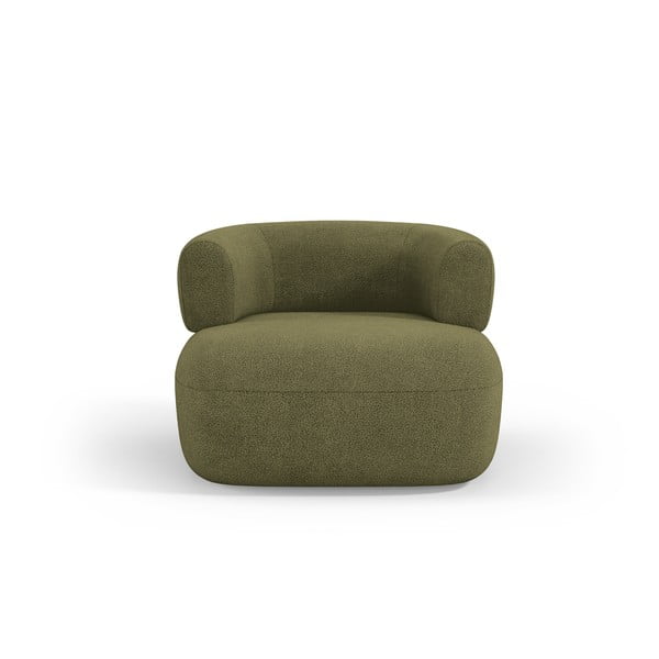 Zelena fotelja od bouclé tkanine Jenny – Micadoni Home