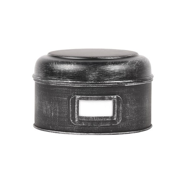 Crna metalna kutija za pohranu LABEL51 Antigue, ⌀ 17,5 cm