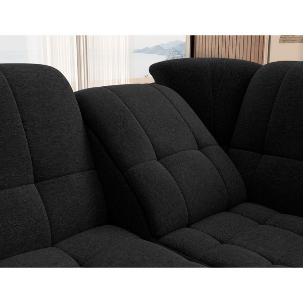 Crna sklopiva/s prostorom za odlaganje kutna garnitura (s desnim kutom/u obliku slova L) Sado – ELTAP-image-1