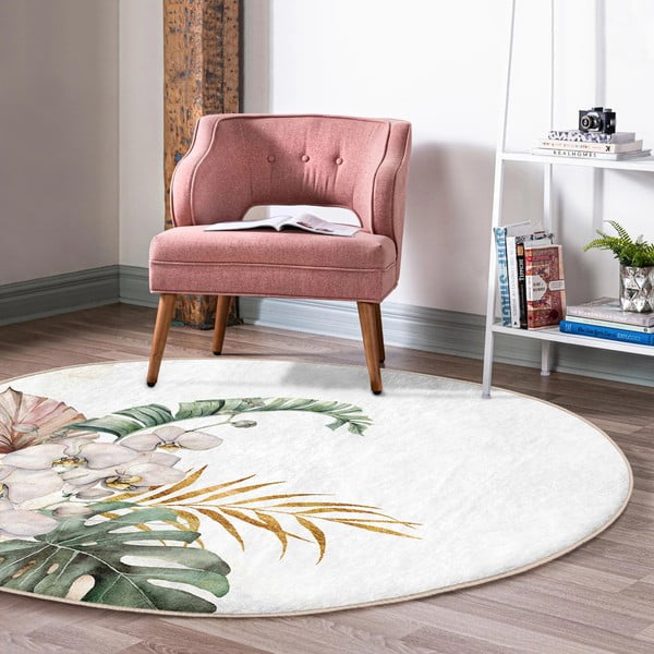 Krem periv/pogodan za robotski usisavač okrugli tepih ø 100 cm Comfort – Mila Home-image-4