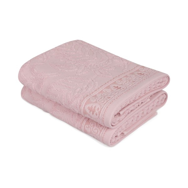 Set od 2 roza pamučna ručnika za ruke Catherine, 50 x 90 cm