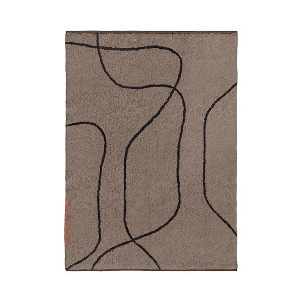 Smeđi periv pamučan tepih 100x140 cm Shadow – Mette Ditmer Denmark