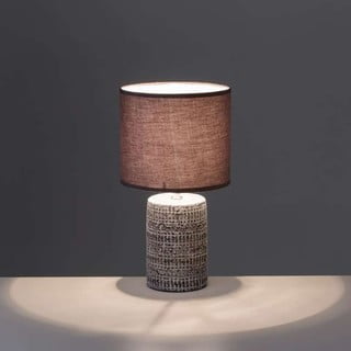 Smeđa stolna lampa s tekstilnim sjenilom (visina 33,5 cm) – Casa Selección