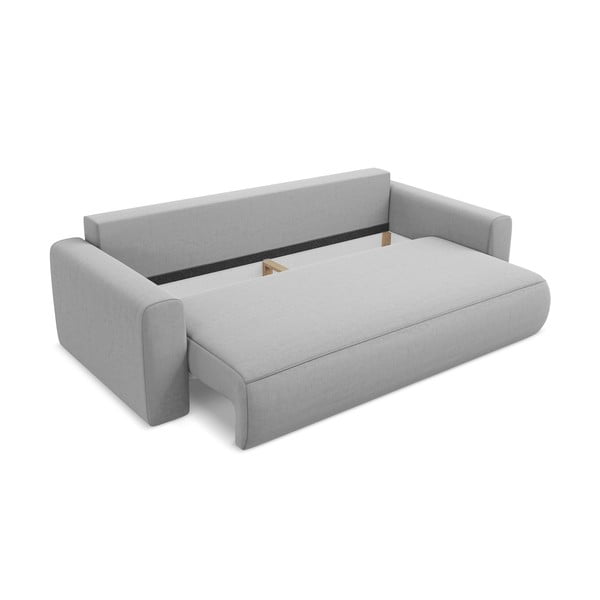 Svijetlo siva baršunasti sklopiva/s prostorom za odlaganje sofa 238 cm Kapua – Makamii-image-4