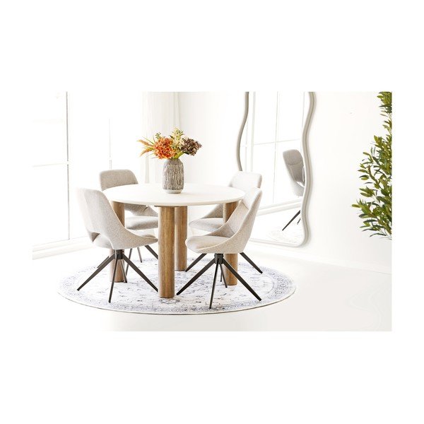 Bež/prljavo plavi okrugao tepih ø 200 cm Havana – House Nordic-image-1