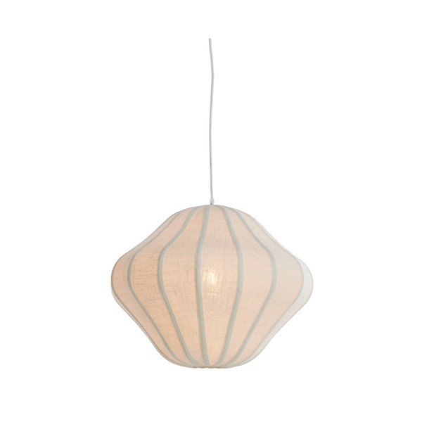 Krem viseća svjetiljka s tekstilnim sjenilom ø 10 cm Sukau – Light & Living-image-2