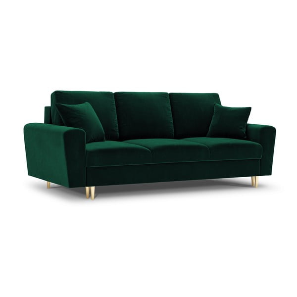 Zelena baršunasti sklopiva/s prostorom za odlaganje sofa 235 cm Kyoto – Cosmopolitan Design-image-1