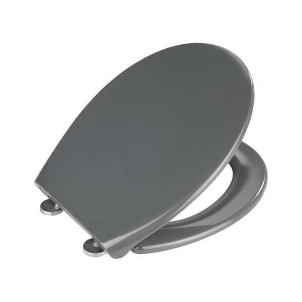 Tamnosivo WC sjedalo s lakim zatvaranjem Wenkoo Samos 44,5 x 37,5 cm-image-2