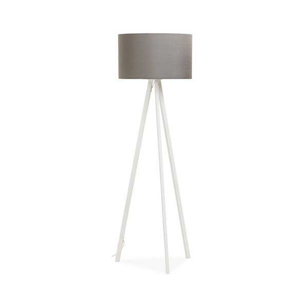 Podna svjetiljka s bijelom konstrukcijom i sivim Kokoon Trivet sjenilom-image-4