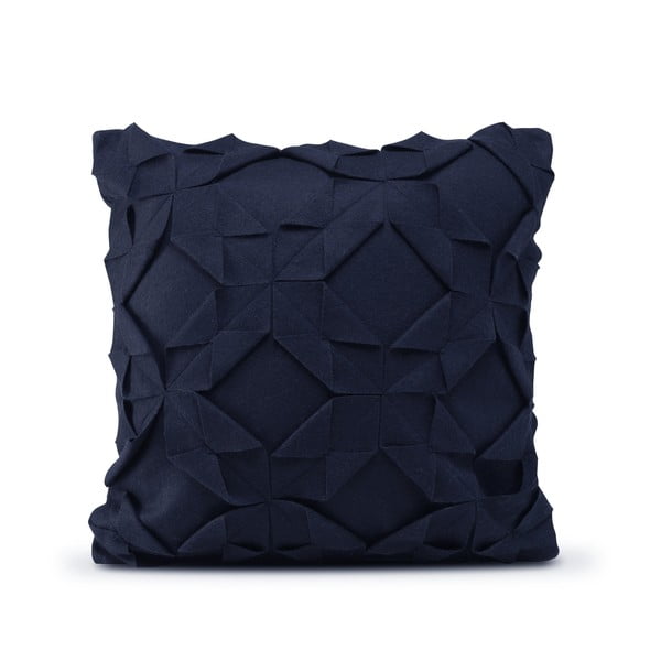Tamnoplava vunena navlaka za jastuk HF Living Felt Origami, 50 x 50 cm