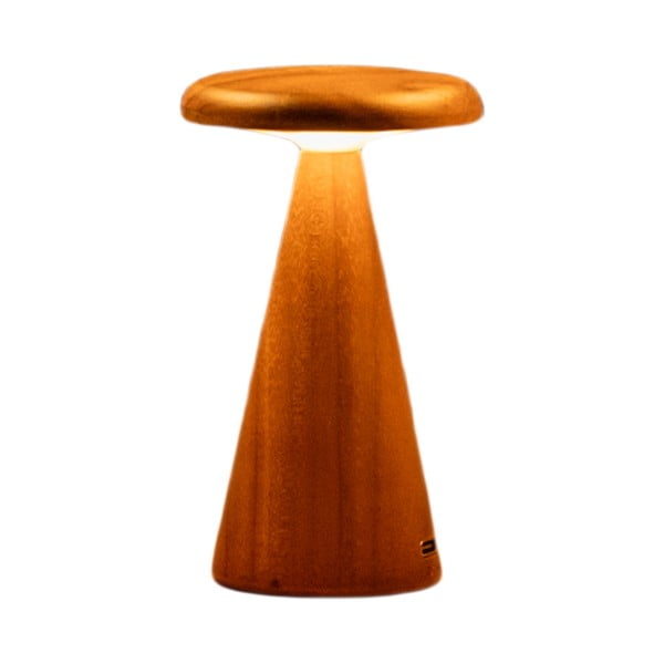 LED stolna lampa u prirodnoj boji s drvenim sjenilom (visina 14 cm) Sylva – Gingko