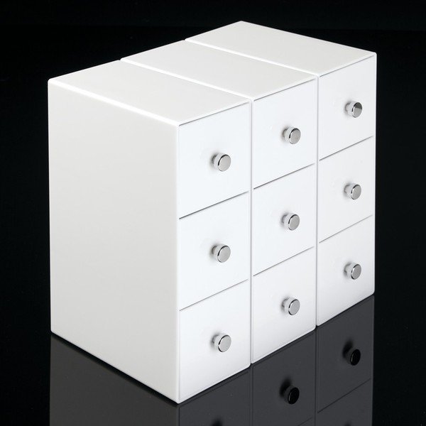 Bijela kutija za odlaganje s 3 ladice InterDesign Drawers Tower, visina 18 cm-image-2
