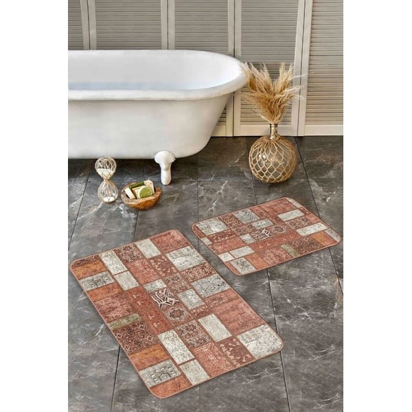 Smeđe od samta kupaonske prostirke u setu 2 kom 60x100 cm – Mila Home-image-4