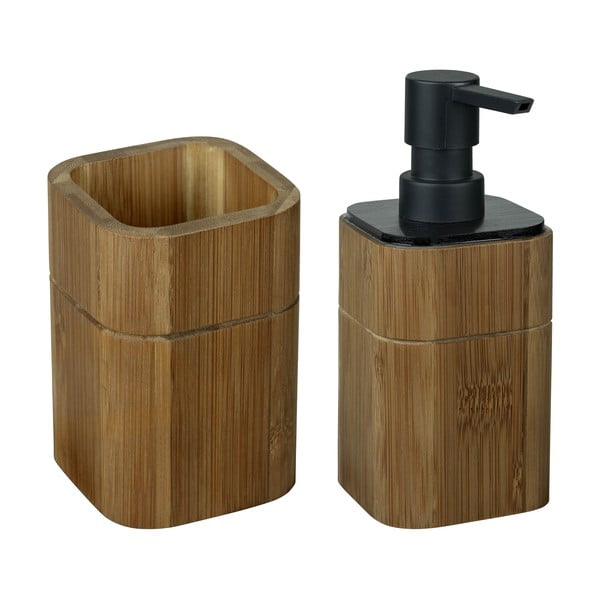 Smeđi set pribora za kupaonicu od bambusa Serro – Wenko