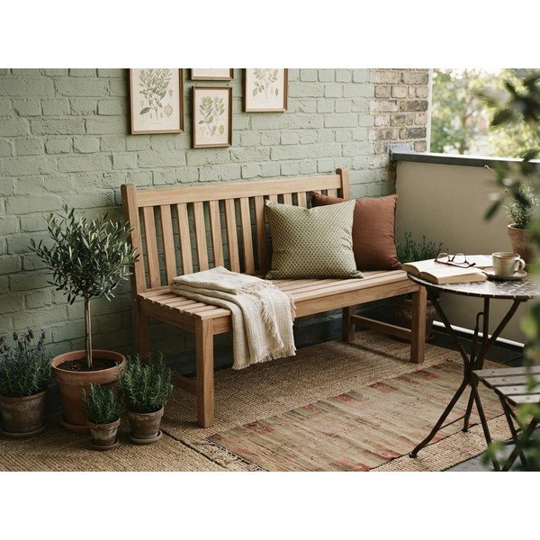 Vrtna klupa od masivnog drveta u prirodnoj boji Solo – Garden Pleasure-image-4