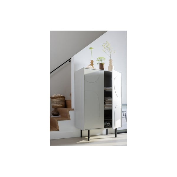 Svijetlo sivi ormarić od masivnog bora 85x135 cm Cadiz – WOOOD-image-4