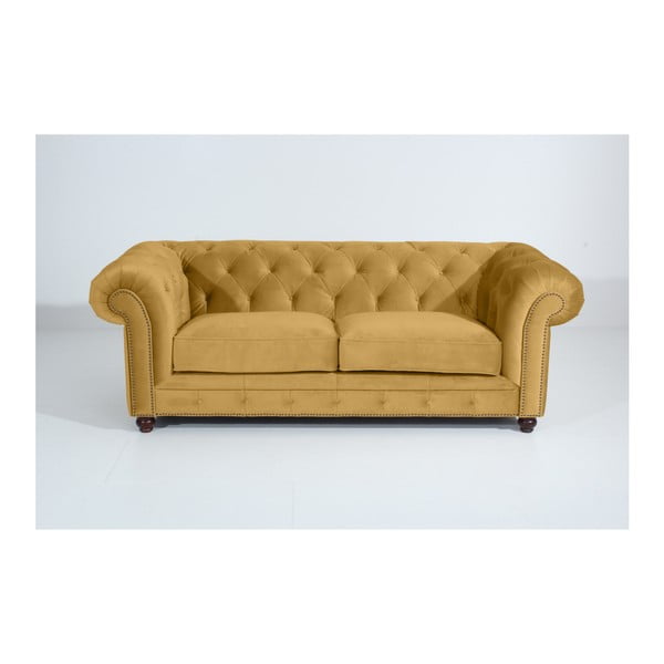 Žuta sofa Max Winzer Orleans Velvet, 216 cm